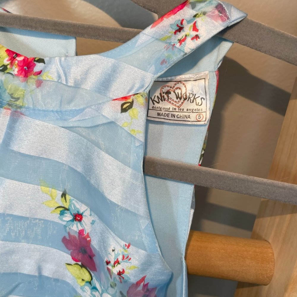 Knit Works Formal Blue Floral Dress - Picture 5 of 5